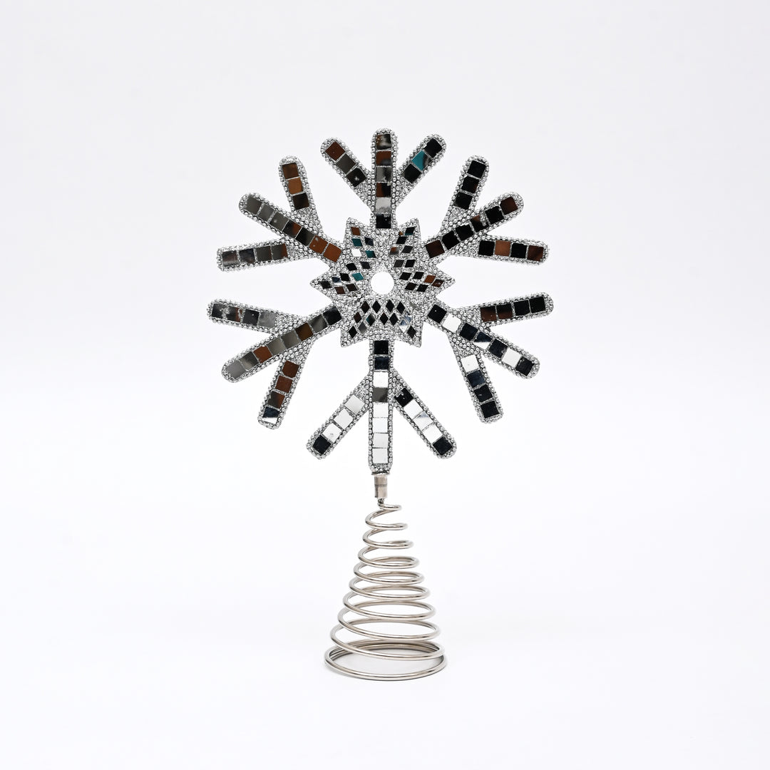 Silver Snowflake Christmas Tree Topper