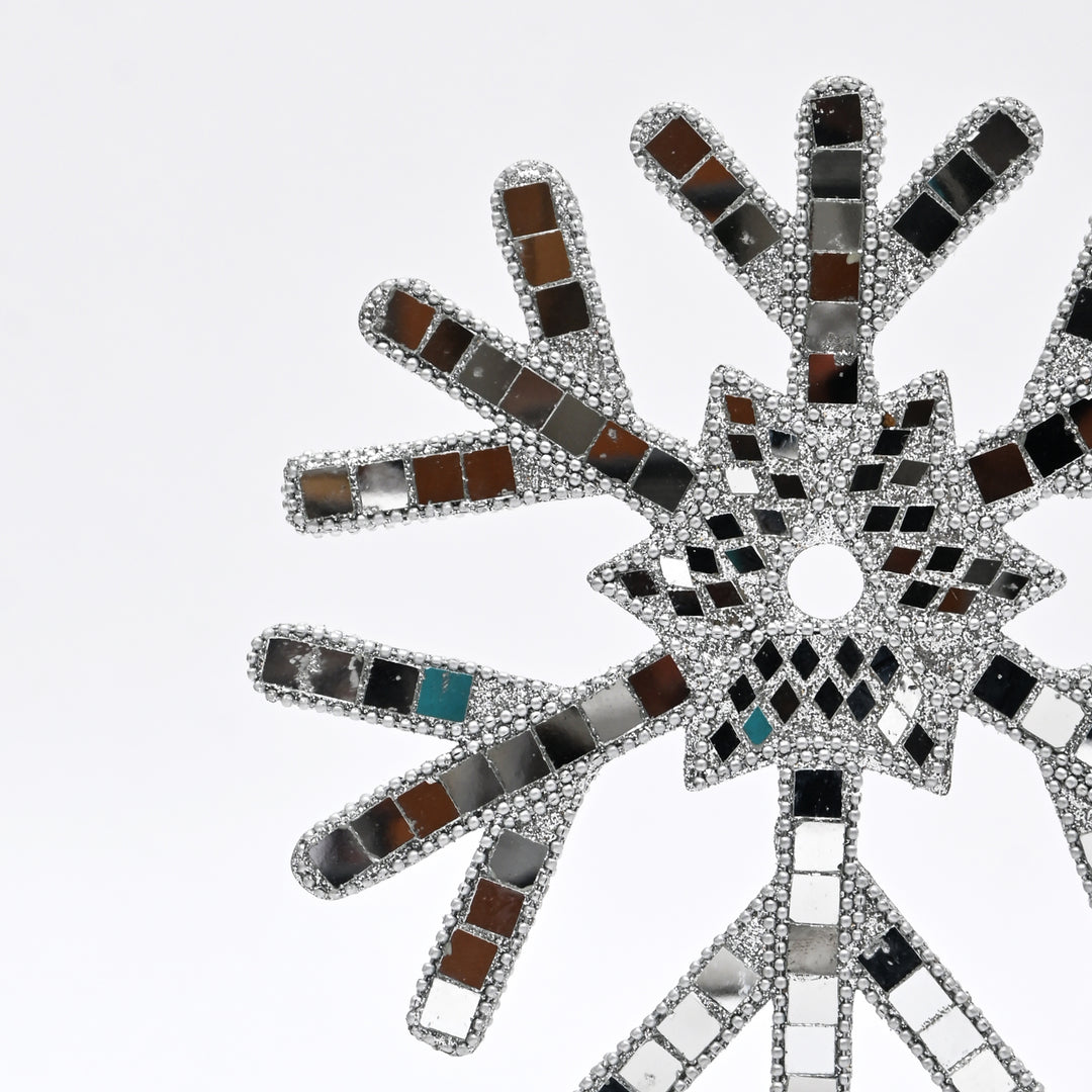Silver Snowflake Christmas Tree Topper