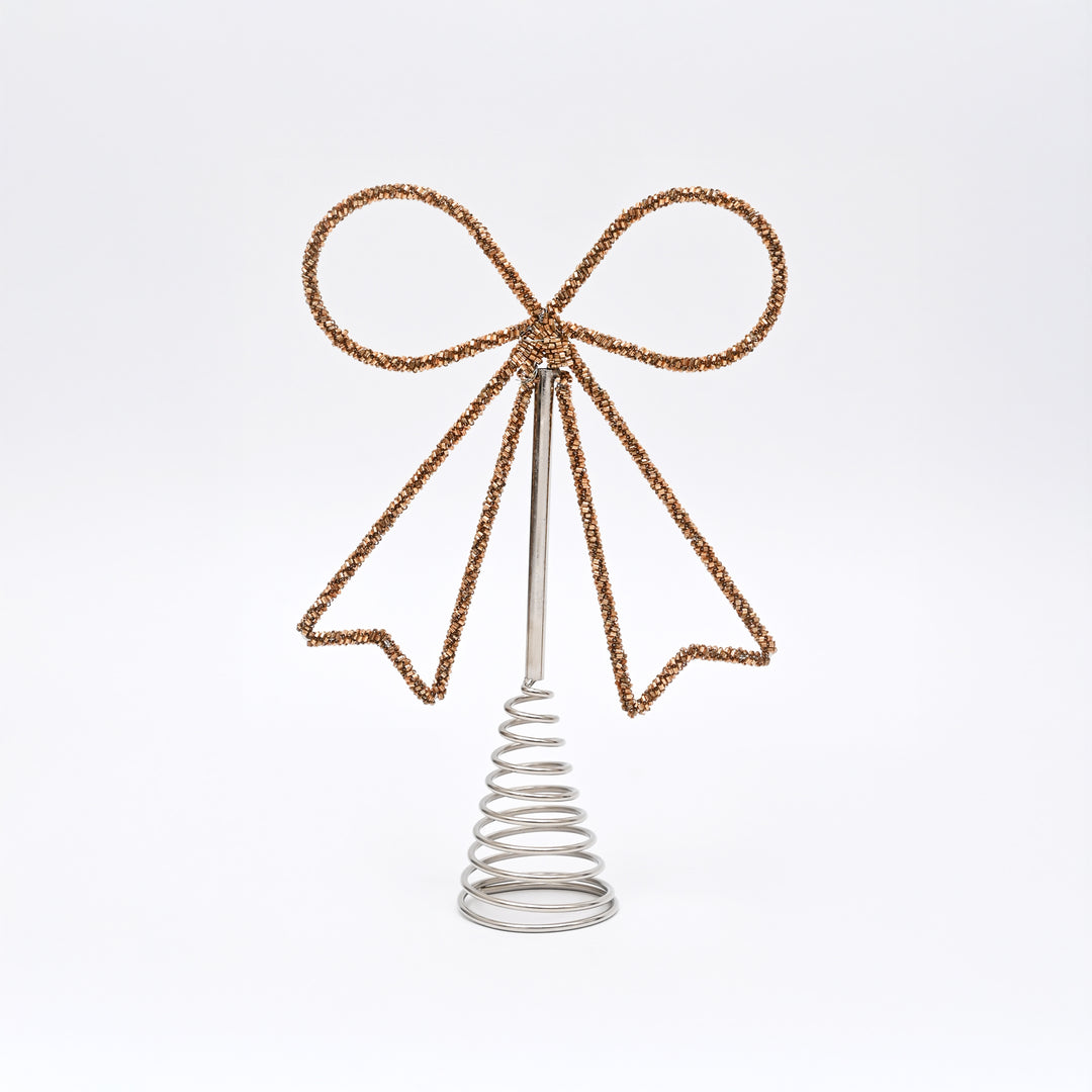 Gold & Silver Bow Christmas Tree Topper