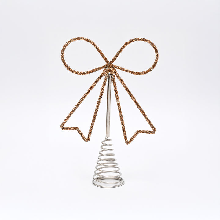 Gold & Silver Bow Christmas Tree Topper