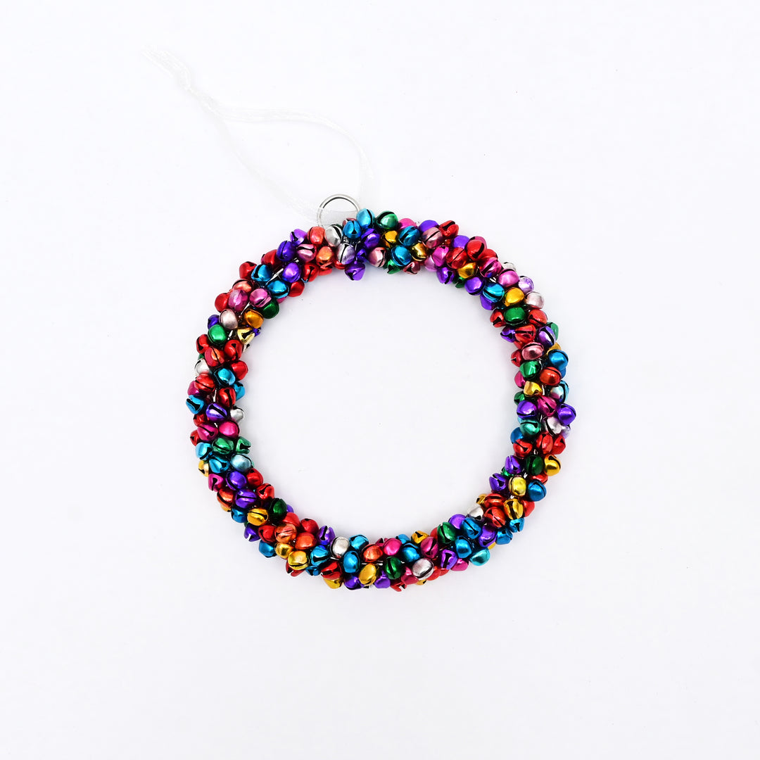 Multicolour Beaded Wreath Christmas Hanging Ornament