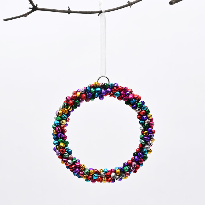 Multicolour Beaded Wreath Christmas Hanging Ornament