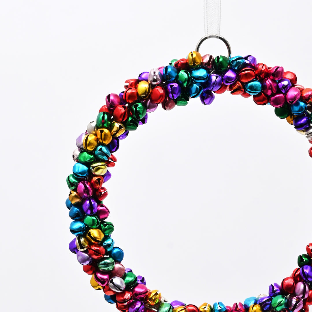 Multicolour Beaded Wreath Christmas Hanging Ornament