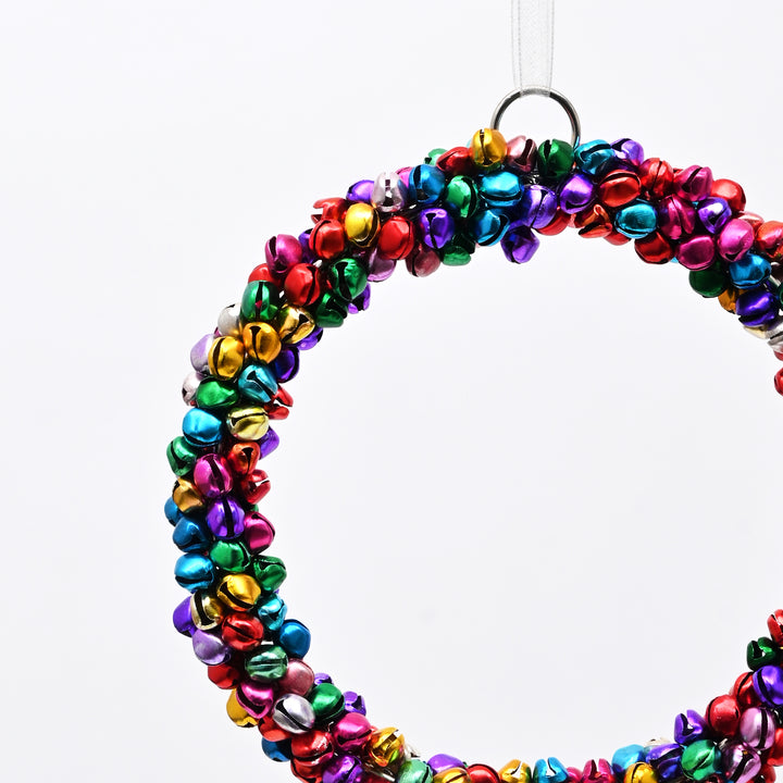 Multicolour Beaded Wreath Christmas Hanging Ornament