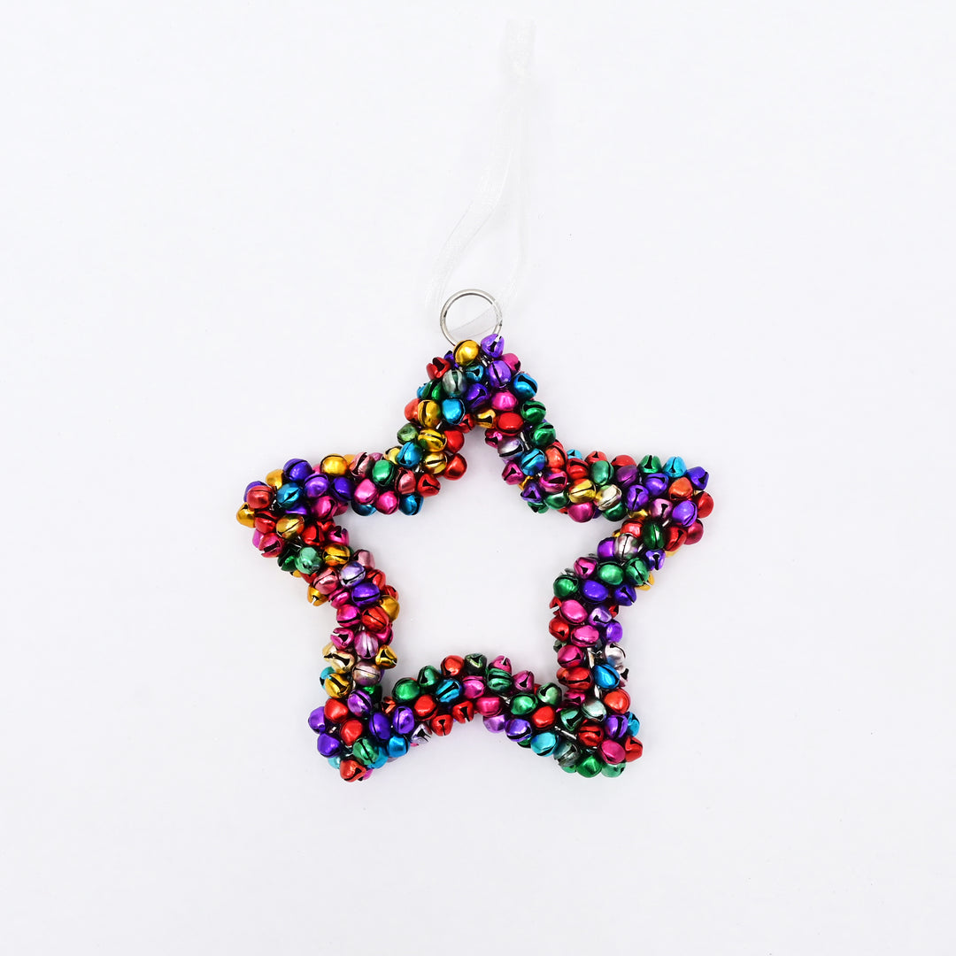 Multicolour Beaded Star Christmas Hanging Ornament