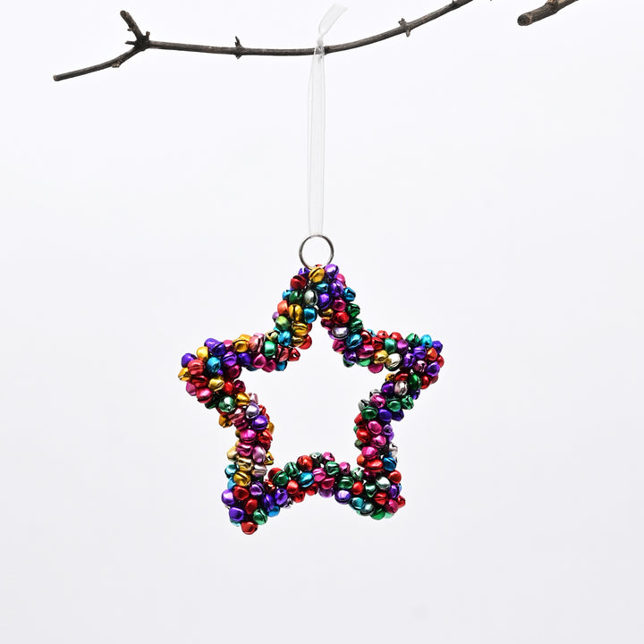 Multicolour Beaded Star Christmas Hanging Ornament