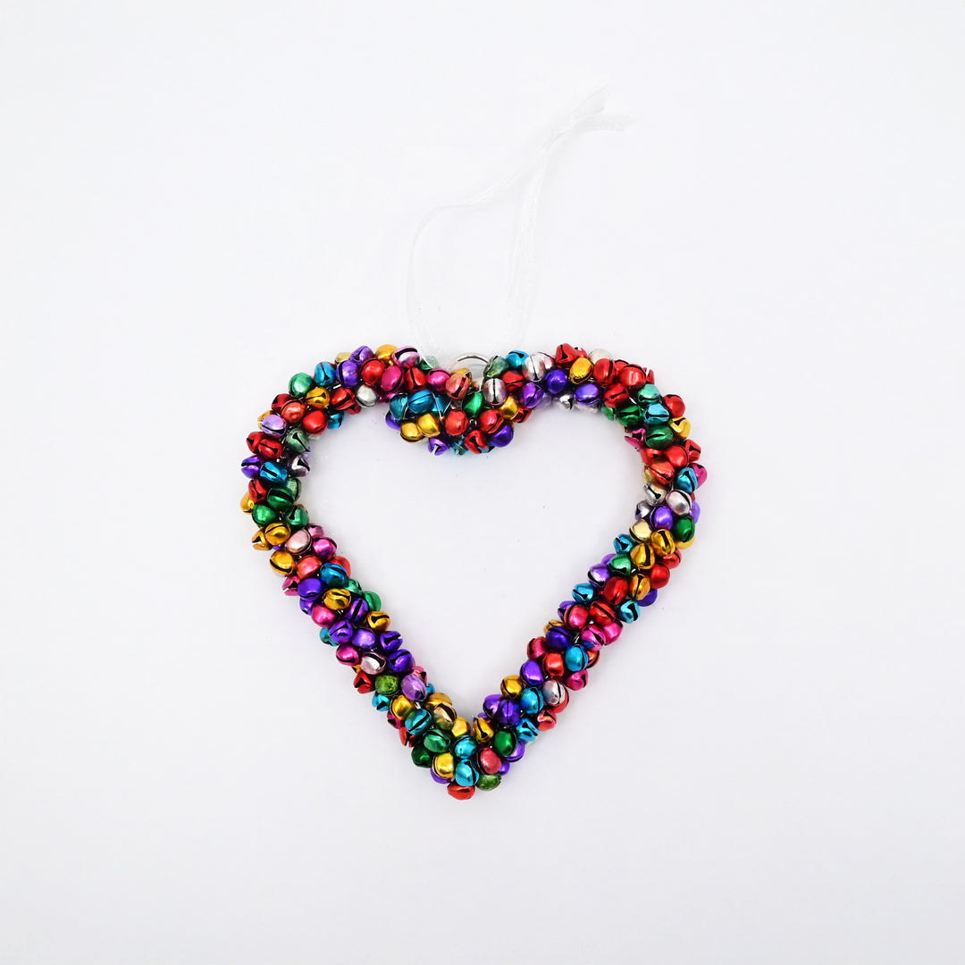 Multicolour Beaded Heart Christmas Hanging Ornament