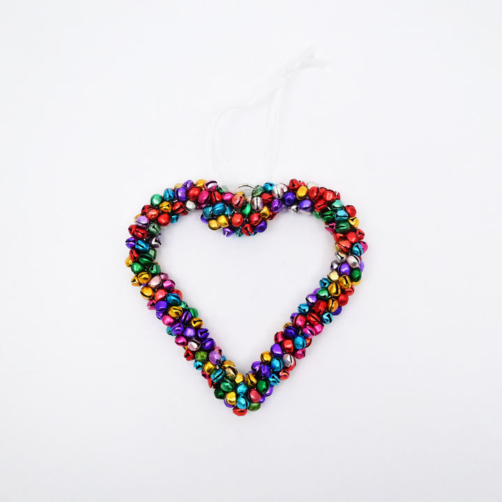 Multicolour Beaded Heart Christmas Hanging Ornament