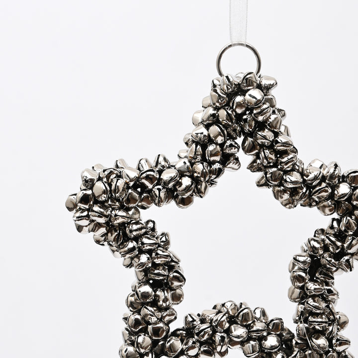 Silver Beaded Star Hanging Ornament