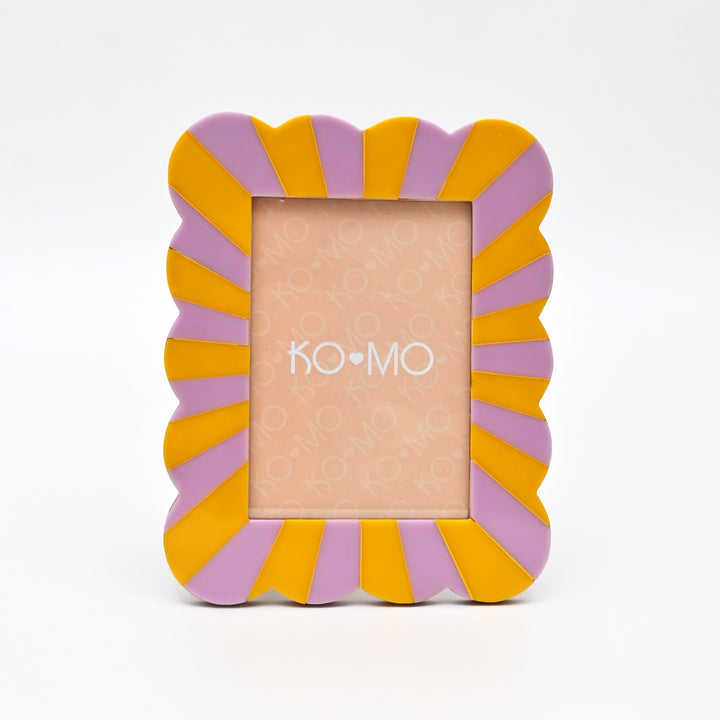 Purple & Orange Scallop Resin Photo Frame 5x7 Inch