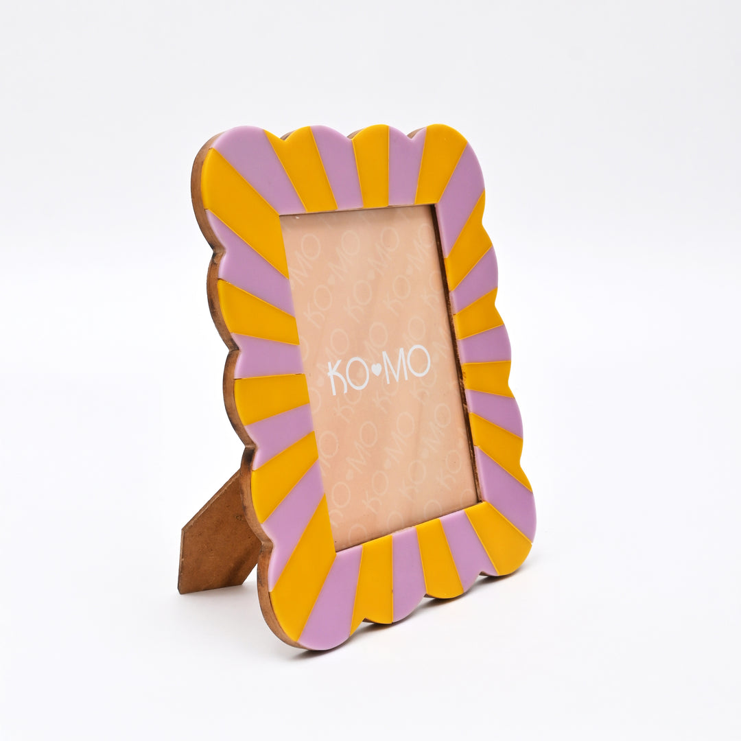 Purple & Orange Scallop Resin Photo Frame 5x7 Inch