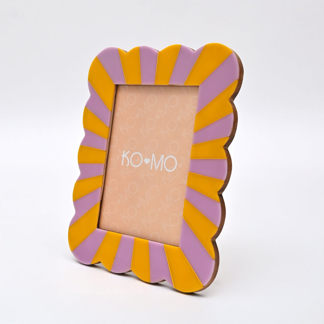 Purple & Orange Scallop Resin Photo Frame 5x7 Inch