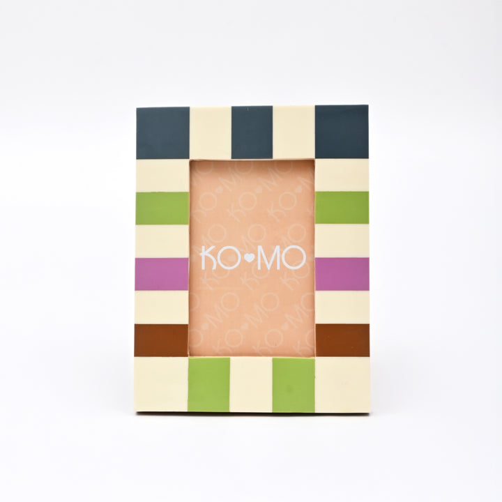 Checkered Resin Photo Frame 4x6 Inch Modern Glossy Décor