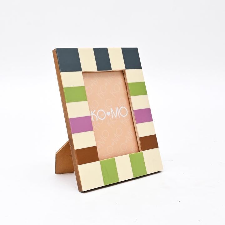 Checkered Resin Photo Frame 4x6 Inch Modern Glossy Décor