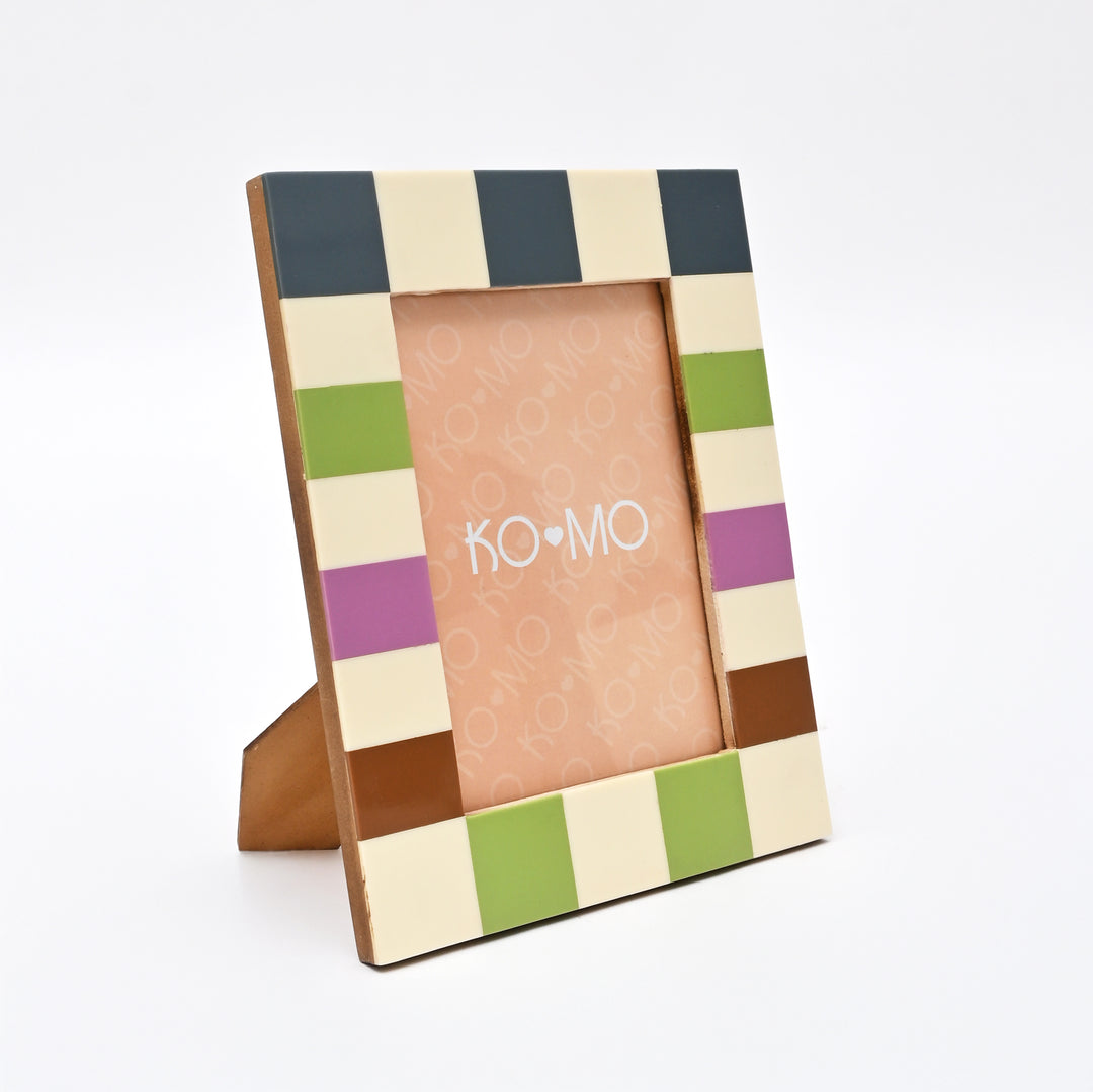 Checkered Resin Photo Frame 5x7 Inch Modern Decor Home Gifts
