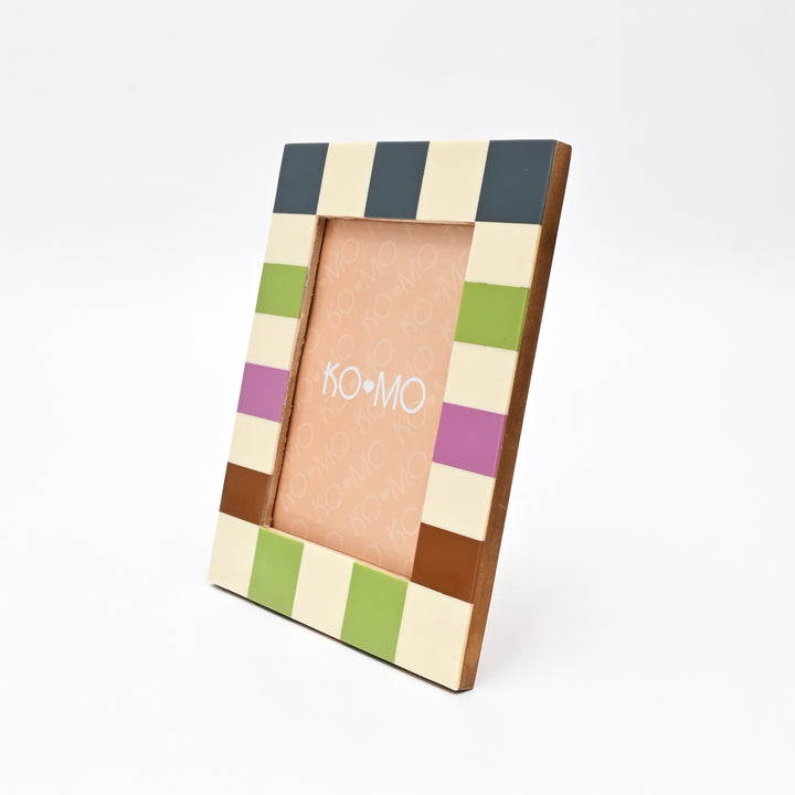 Checkered Resin Photo Frame 5x7 Inch Modern Decor Home Gifts