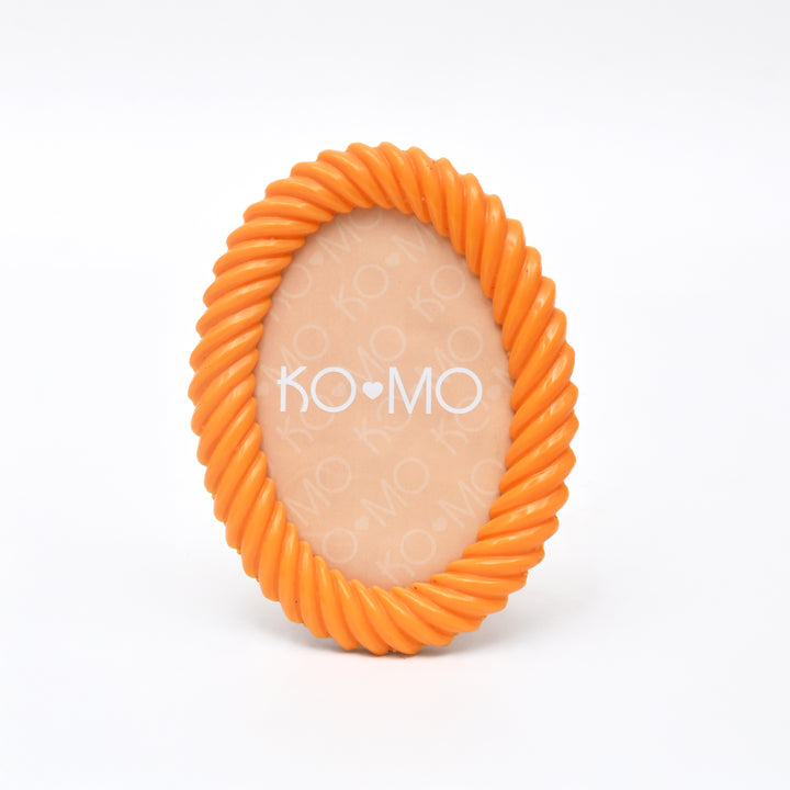 Orange Terrazzo Oval Resin Photo Frame 4x6 Inch Glossy