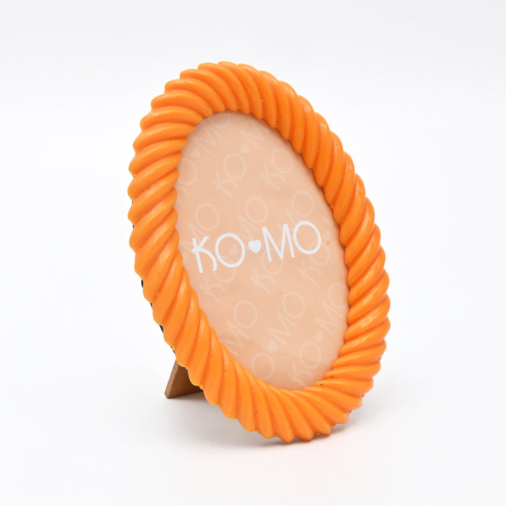 Orange Terrazzo Oval Resin Photo Frame 4x6 Inch Glossy