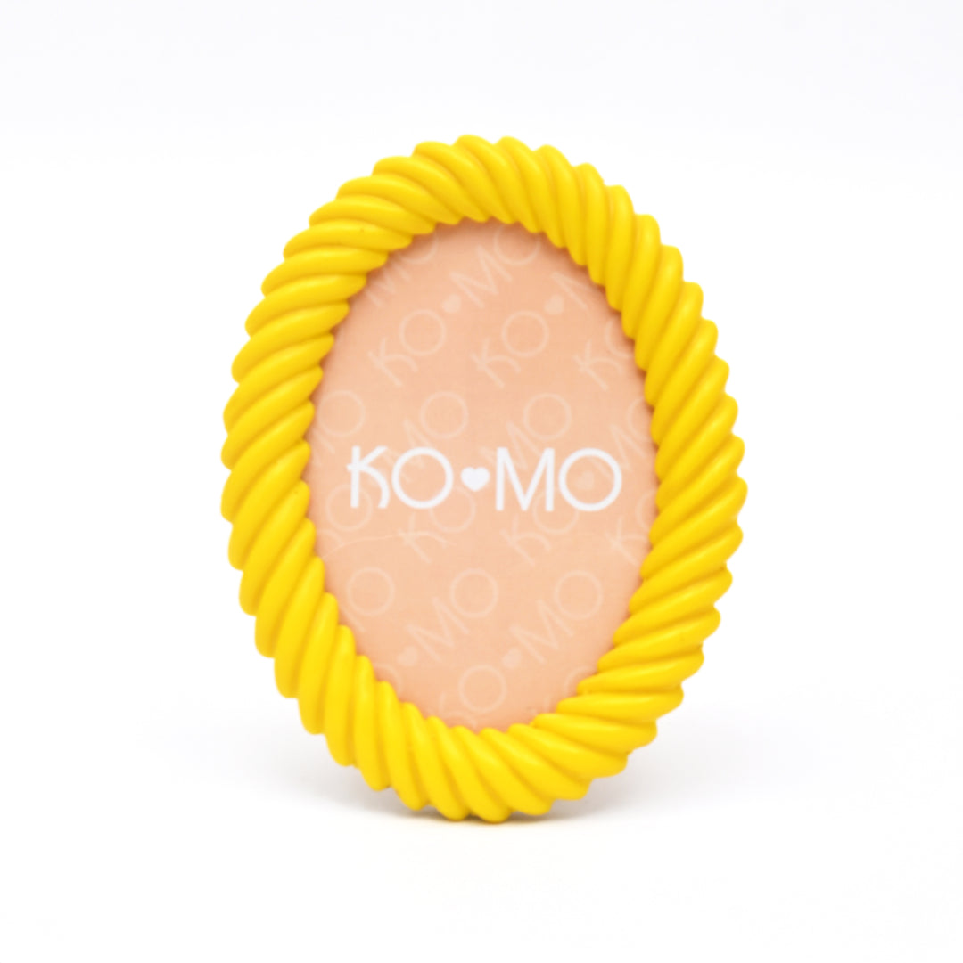 Yellow Terrazzo Oval Resin Photo Frame 4x6 Inch Glossy