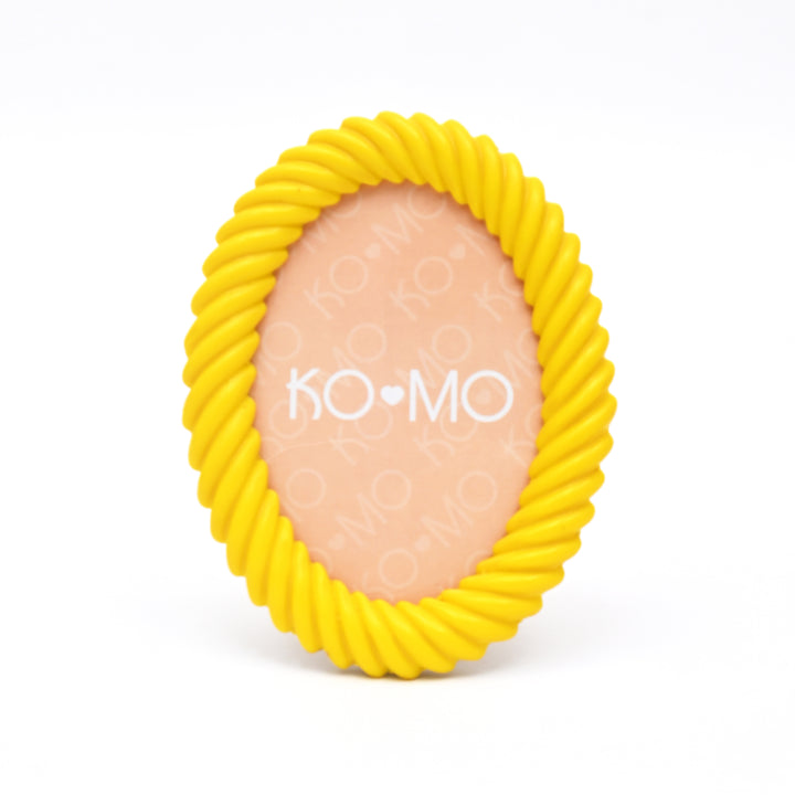 Yellow Terrazzo Oval Resin Photo Frame 4x6 Inch Glossy