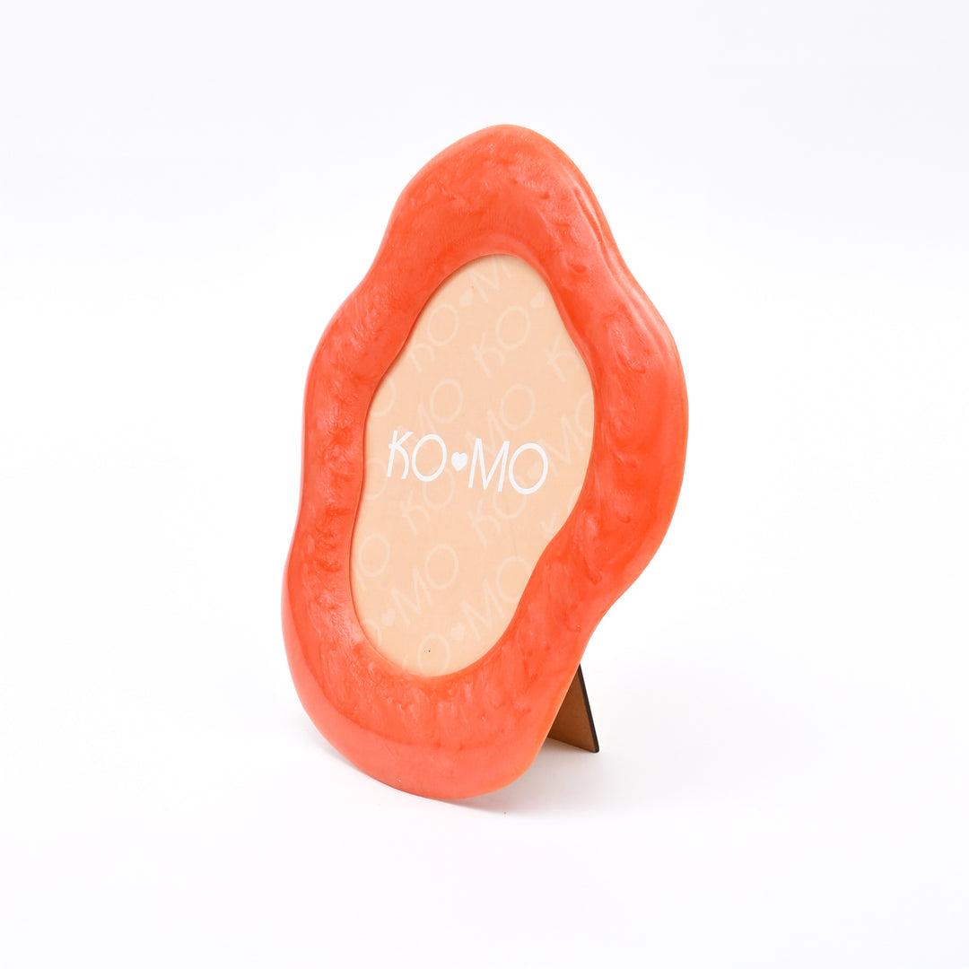 Orange Organic Resin Photo Frame 5x7 Inch Modern Décor