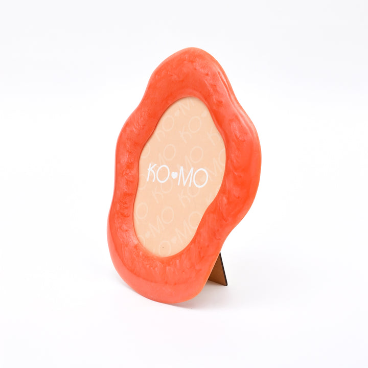 Orange Organic Resin Photo Frame 5x7 Inch Modern Décor