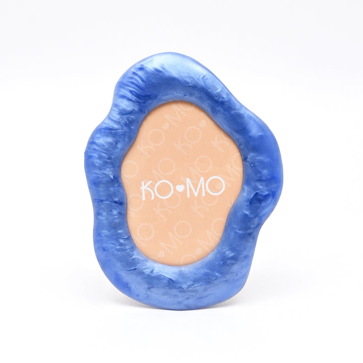 Blue Organic Shape Photo Frame 5x7 Inch Resin Décor