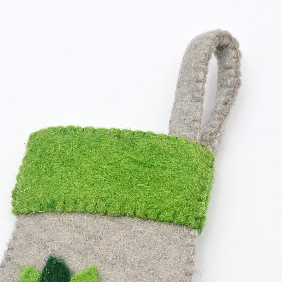 Mini Felt Christmas Stocking with Wreath
