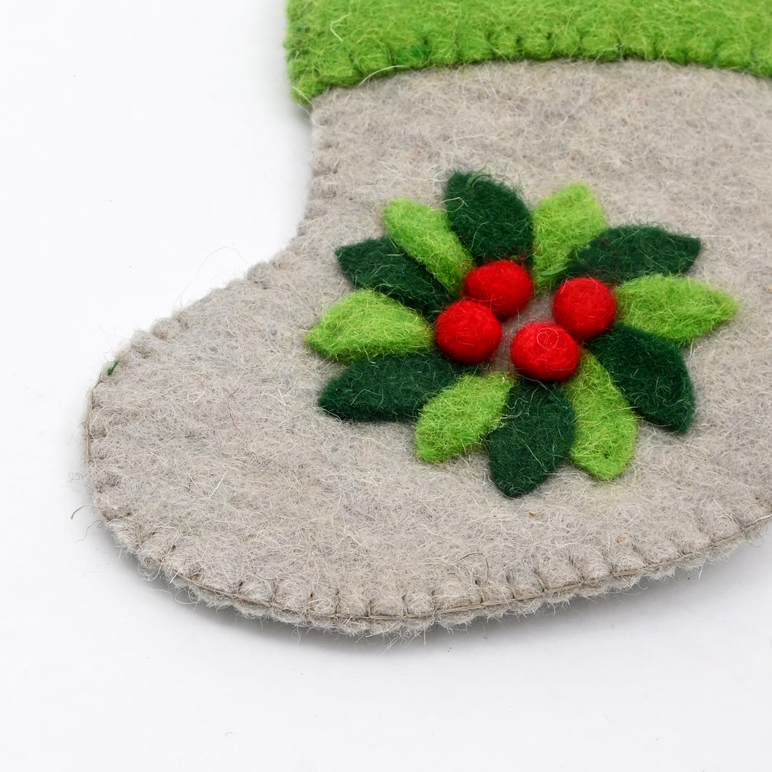 Mini Felt Christmas Stocking with Wreath