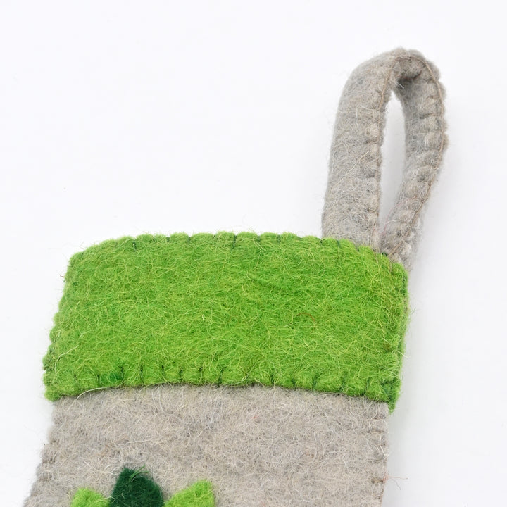 Mini Felt Christmas Stocking with Wreath