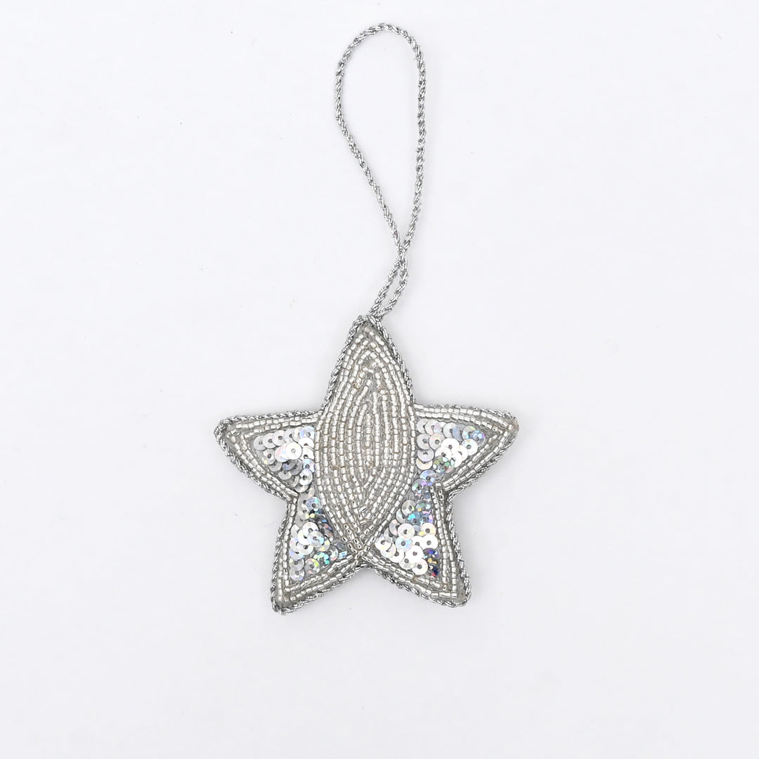 Beaded Star Hanging Ornament - Christmas Décor