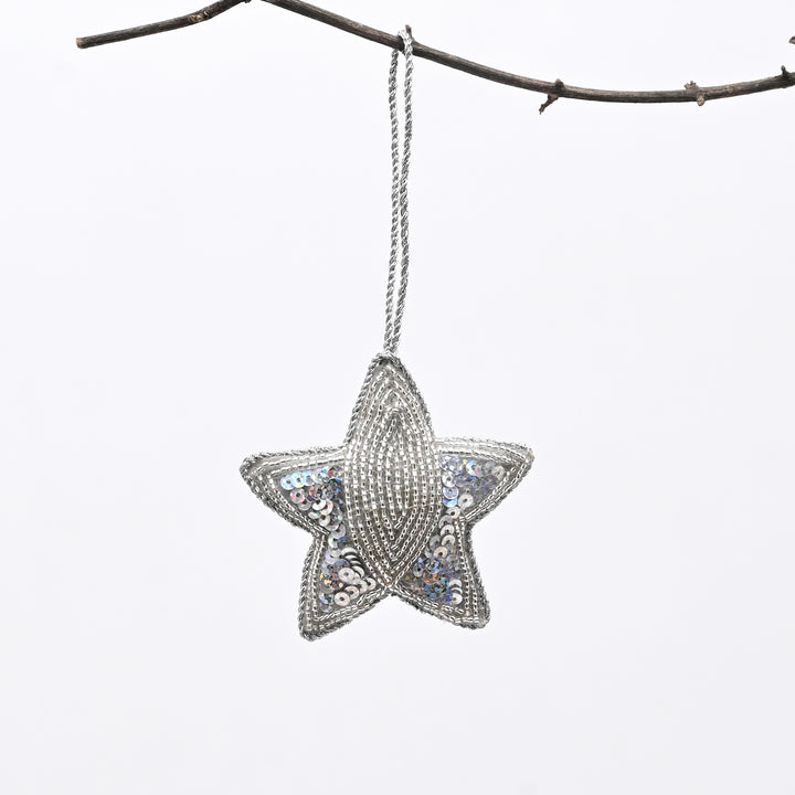 Beaded Star Hanging Ornament - Christmas Décor
