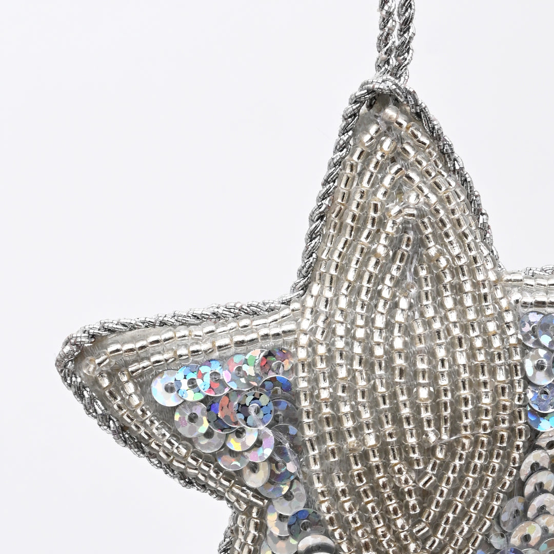 Beaded Star Hanging Ornament - Christmas Décor