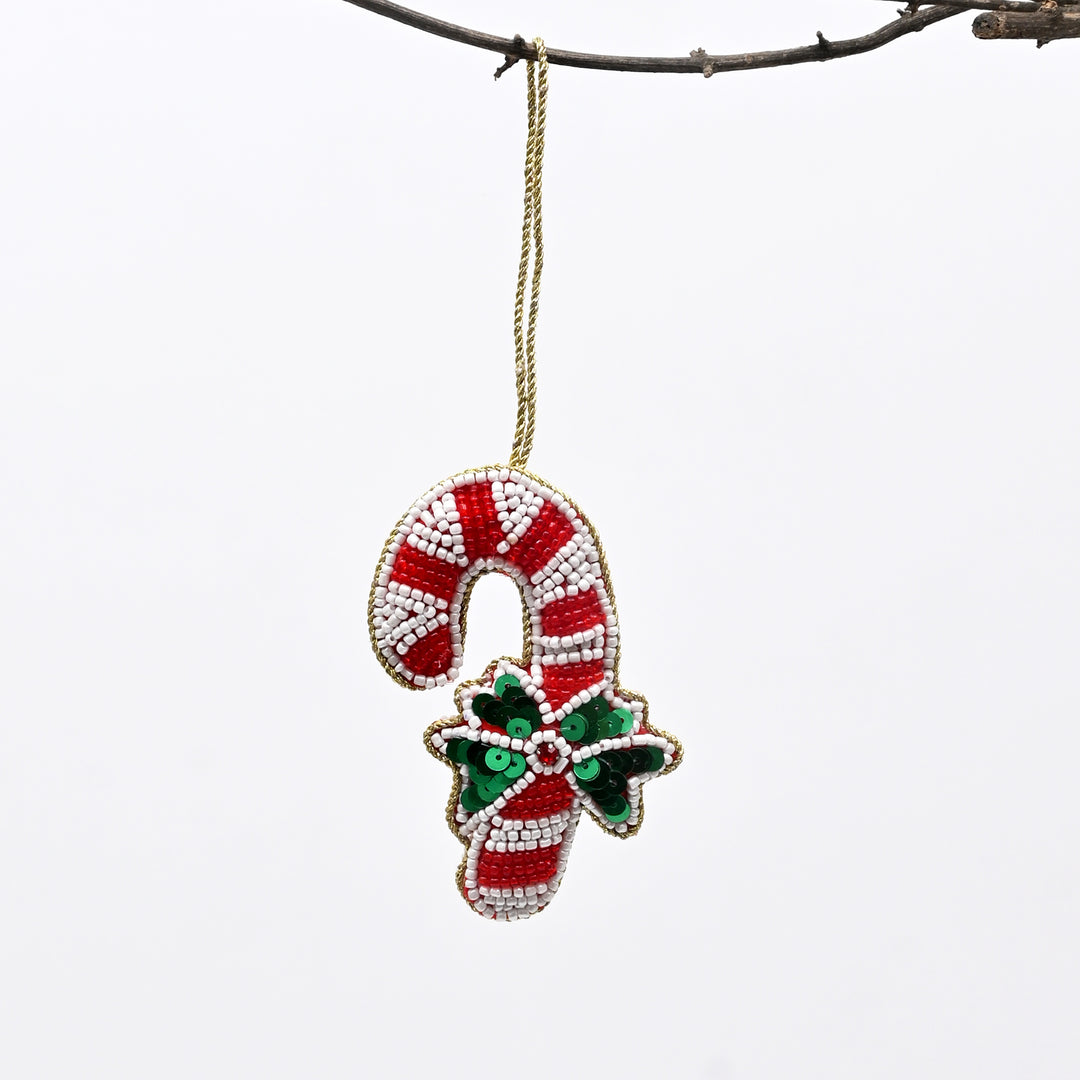 Handmade Felt Candy Cane Hanging Decoration