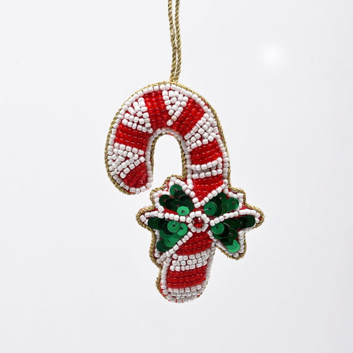 Handmade Felt Candy Cane Hanging Decoration