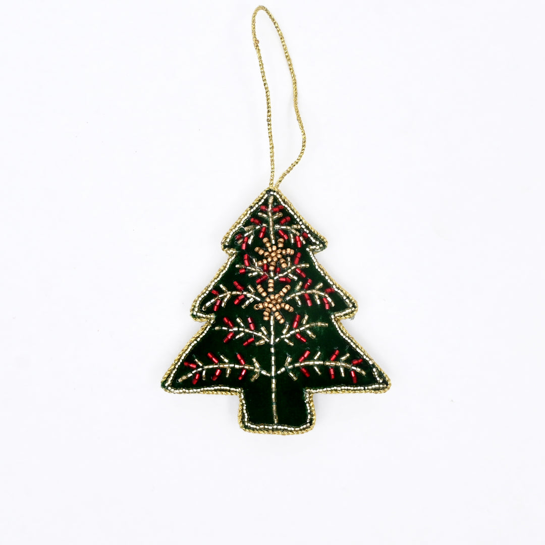 Rustic Felt Christmas Tree Hanging Ornament