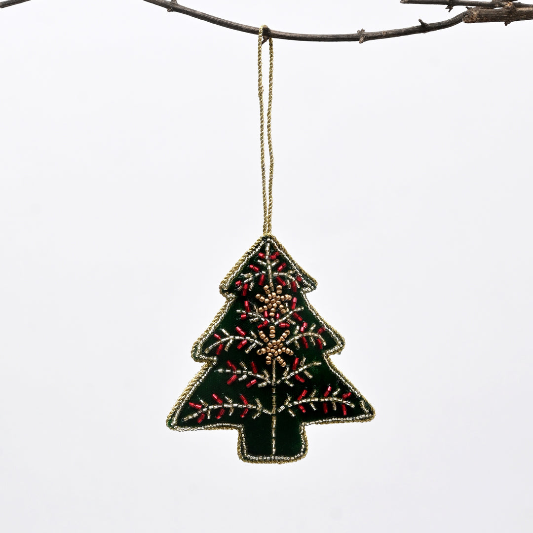 Rustic Felt Christmas Tree Hanging Ornament