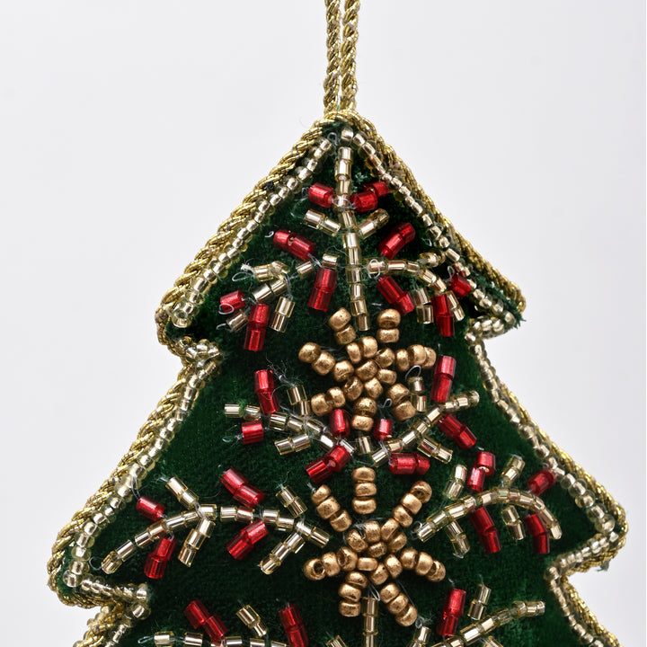 Rustic Felt Christmas Tree Hanging Ornament