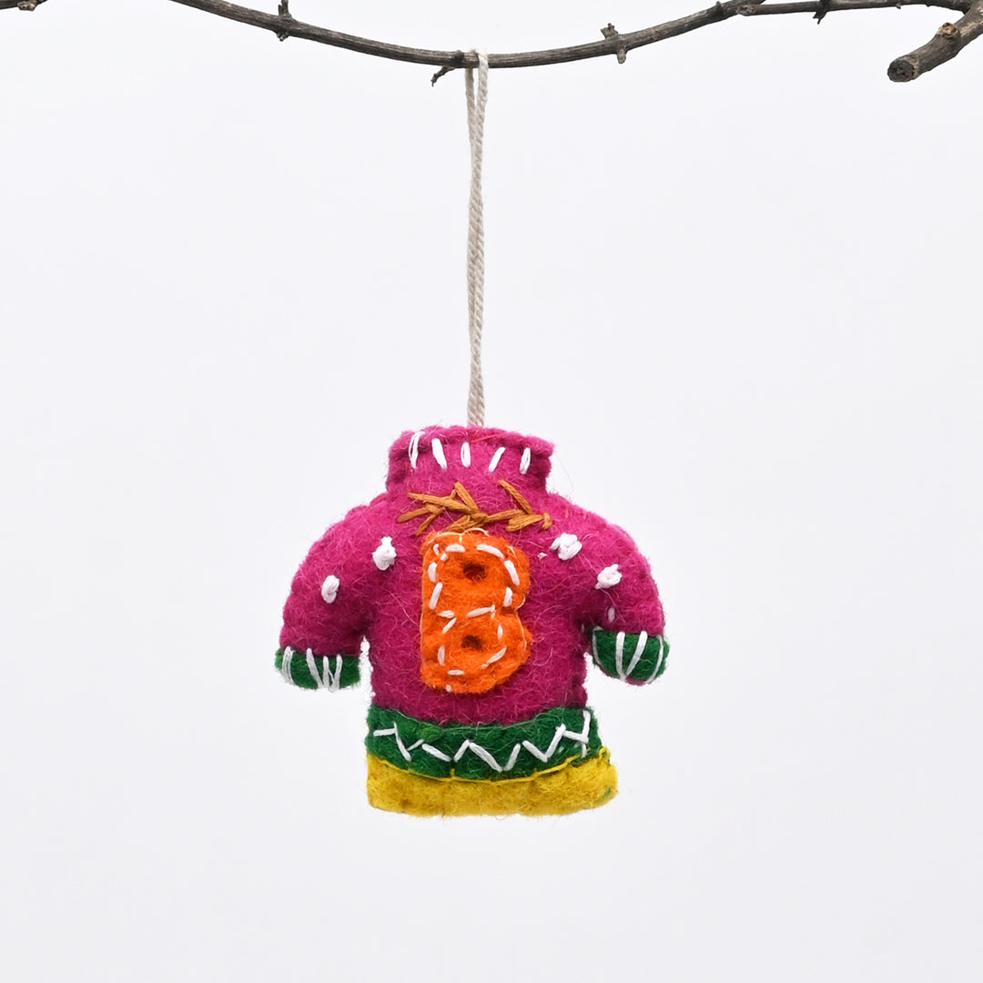 Multicolour Felt Christmas Sweater Hanging Ornament