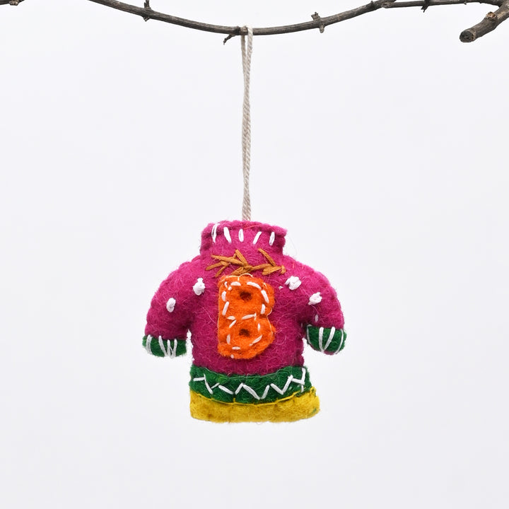 Multicolour Felt Christmas Sweater Hanging Ornament
