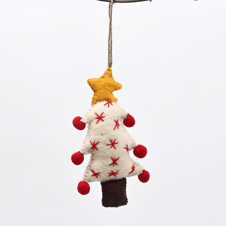 Felt Christmas Tree Hanging Ornament with Star