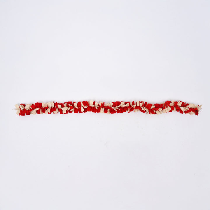 Dense Red and White Felt Christmas Garland