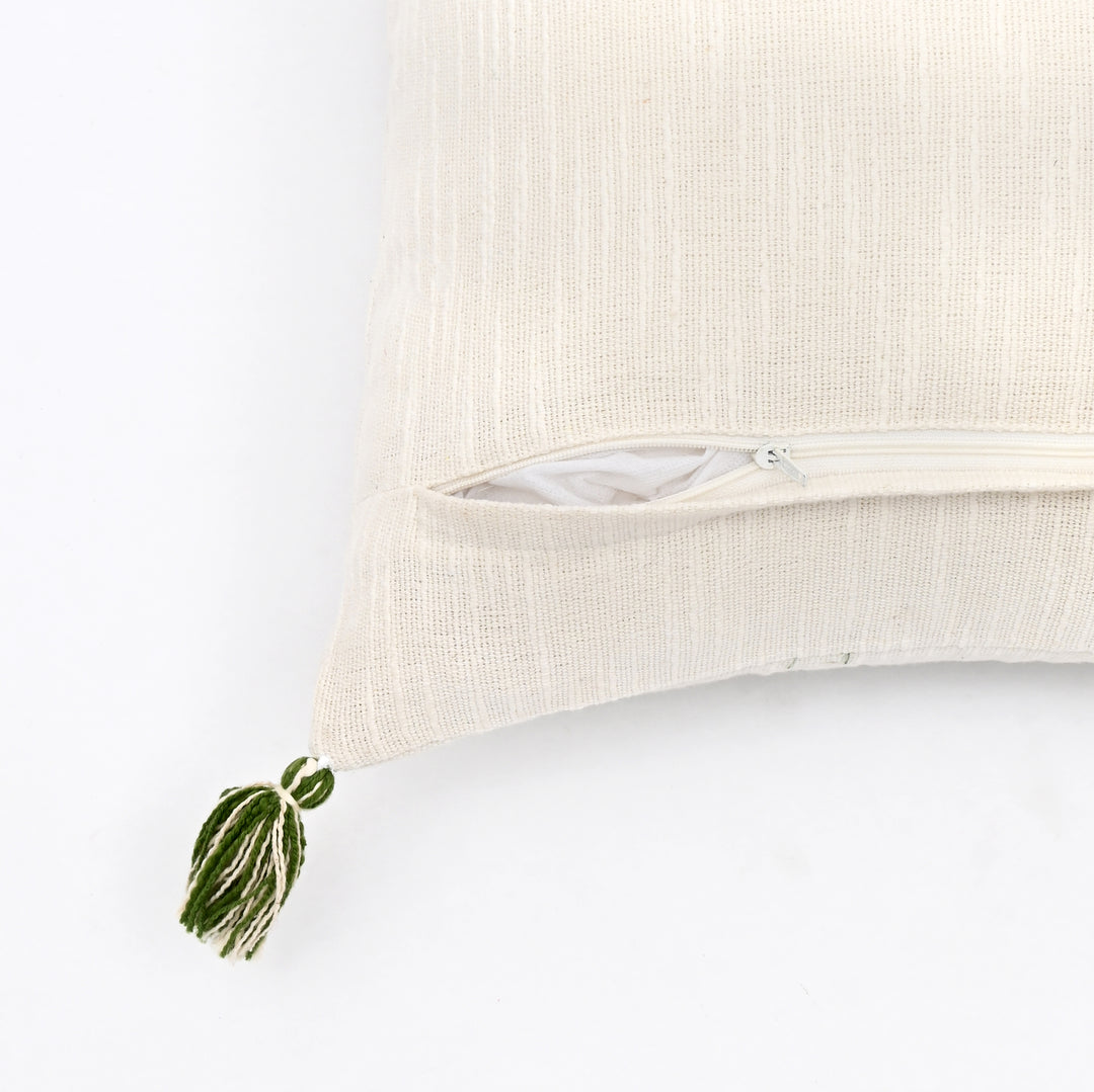 Cotton Slub Cushion with Pine Tree Embroidery