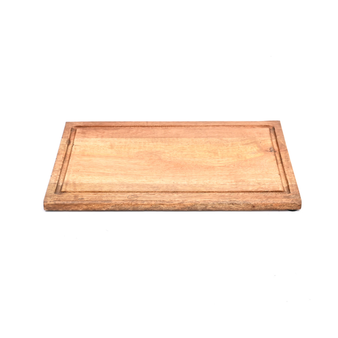 Tabla de cortar de madera con canal para jugos para cocina y servicio