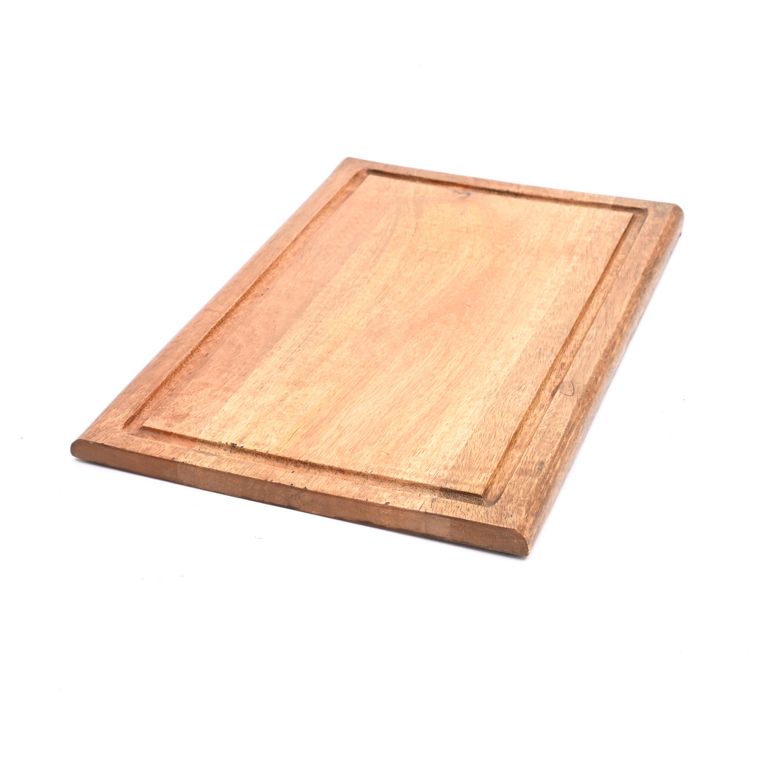 Tabla de cortar de madera con canal para jugos para cocina y servicio