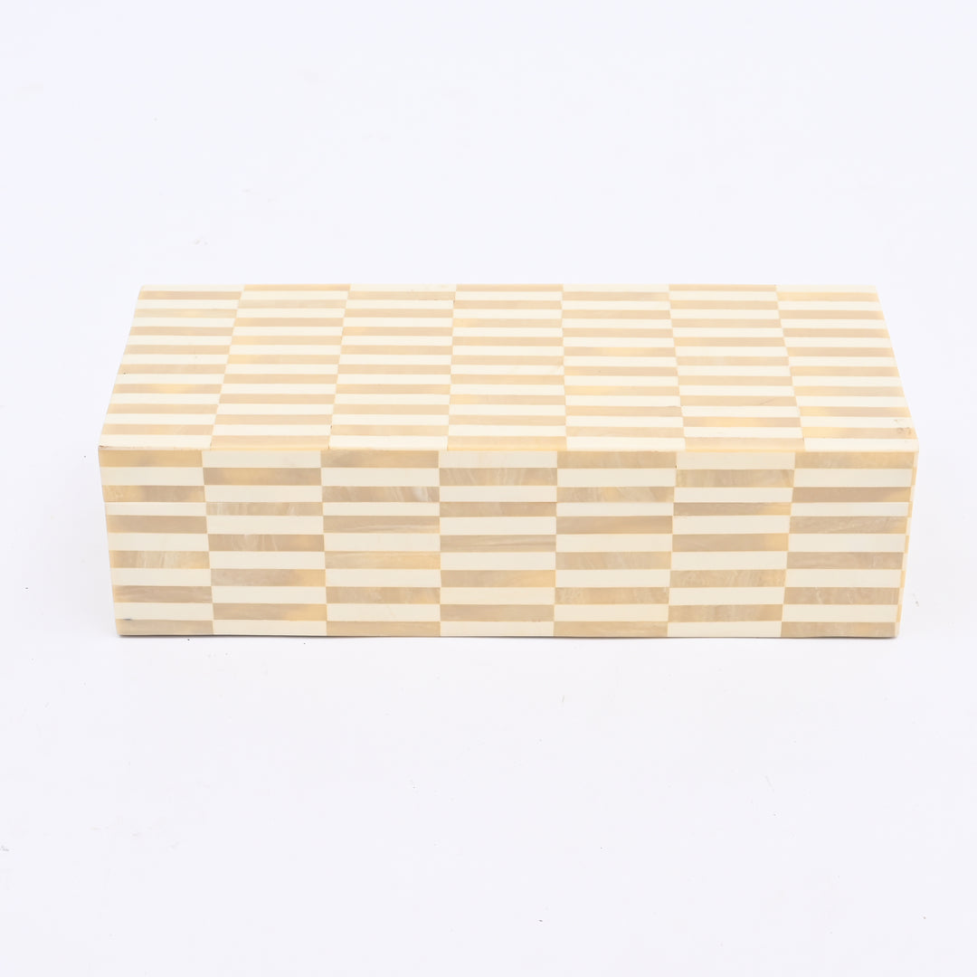 Alicia Box Set of 3 – Jewellery Storage with Resin & MDF – Ivory Finish