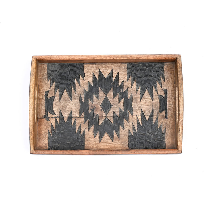 Matterhorn Carved Tray Collection – Bold Elegance, Artisanal Craft - Set of 3