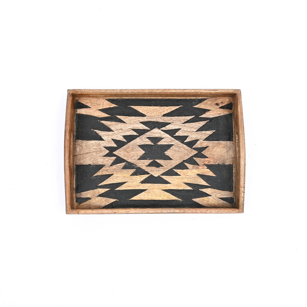 Matterhorn Carved Tray Collection – Bold Elegance, Artisanal Craft - Set of 3