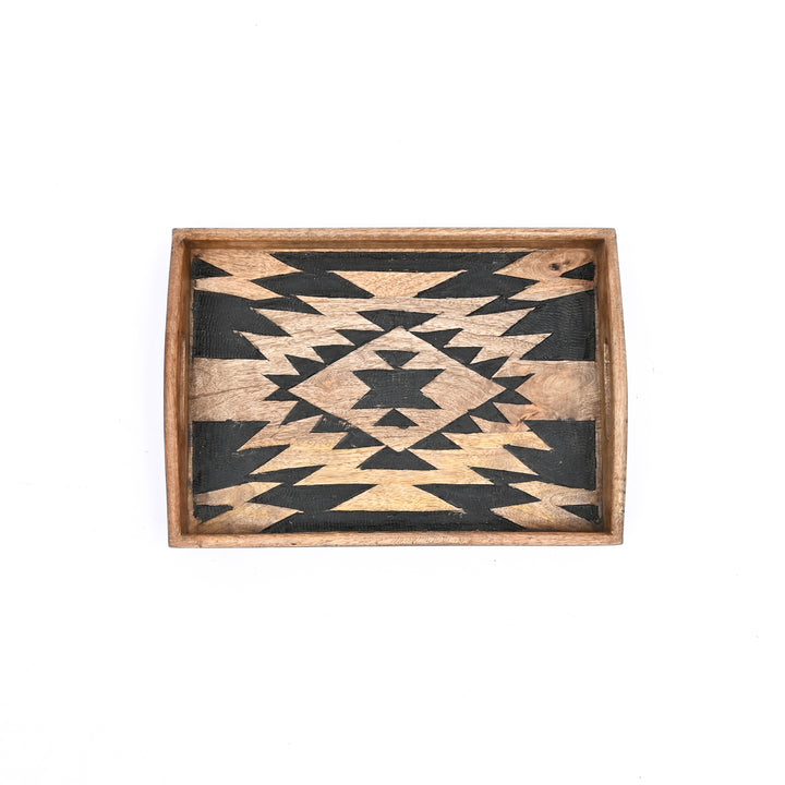 Matterhorn Carved Tray Collection – Bold Elegance, Artisanal Craft - Set of 3