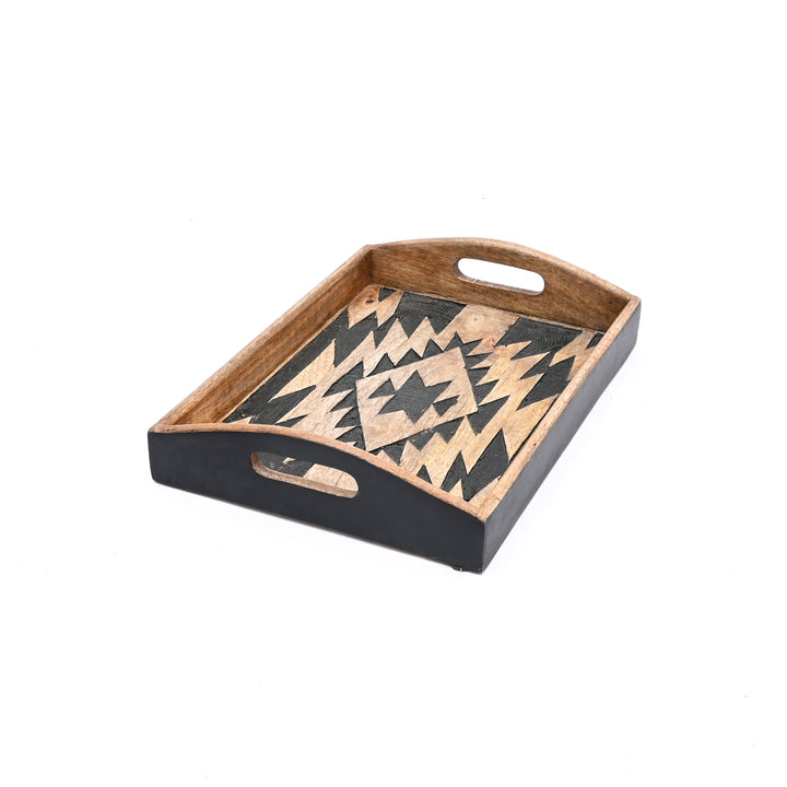 Matterhorn Carved Tray Collection – Bold Elegance, Artisanal Craft - Set of 3